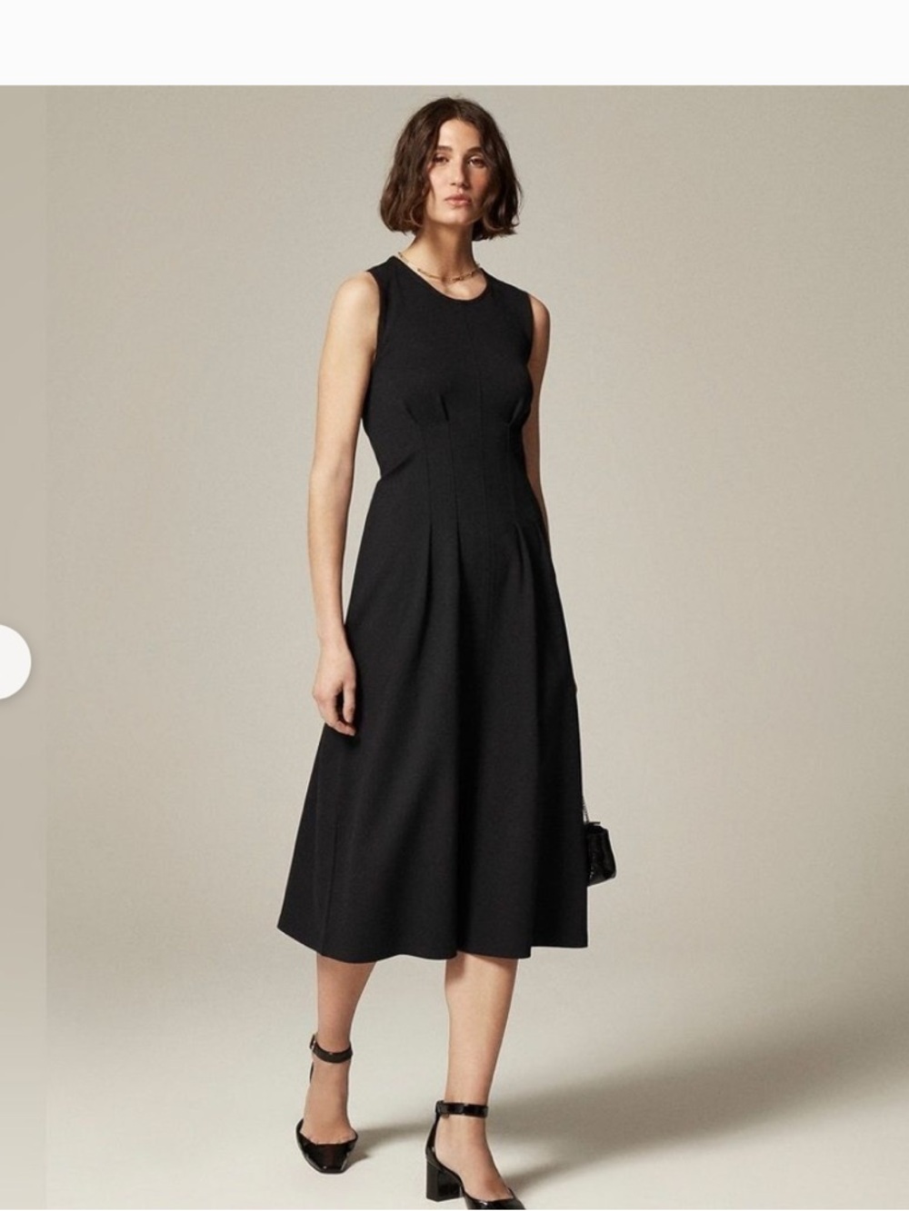 J. Crew Black Sleeveless Midi Dress
